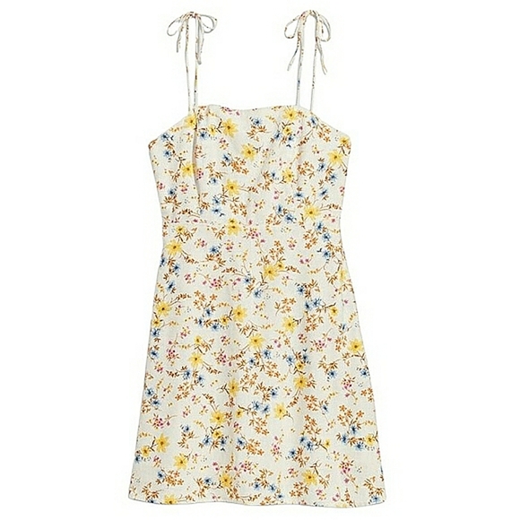Old Navy Floral Spaghetti Strap Dress Pockets Linen Sustainable Flirty Feminine - Picture 15 of 15